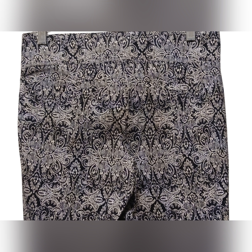 Jules & Leopold - Navy Blue & White Paisley Pants, Faux Back Pockets, Stretch... - Picture 7 of 8